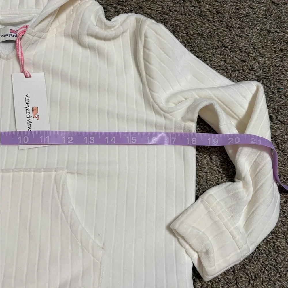 Vineyard Vines Cream Ribbed Hoodie size 7/8 - Picture 6 of 6